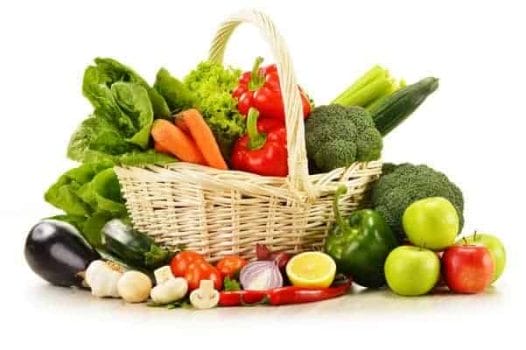 cestino di frutta e verdura